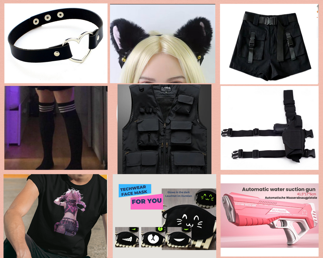 Femboy Agent Techwear Set NEW 2024, Geheime Mission Edition, 3 Sets Included, Kawaii Kit, Y2K Clothing, Anime Shirt