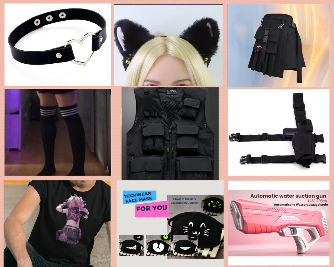 Femboy Agent Techwear Set NEW 2024, Geheime Mission Edition, 3 Sets Included, Kawaii Kit, Y2K Clothing, Anime Shirt