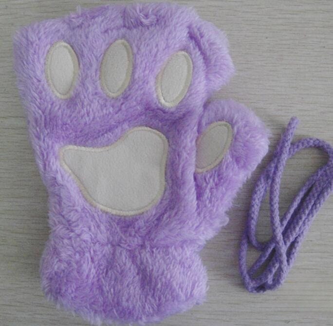 Kawaii Cat Paw Gloves, Fingerless Winter Gloves, Women's Animal Gloves, Warm Gift for Girls, Cute Cat Lovers - Femboyzone