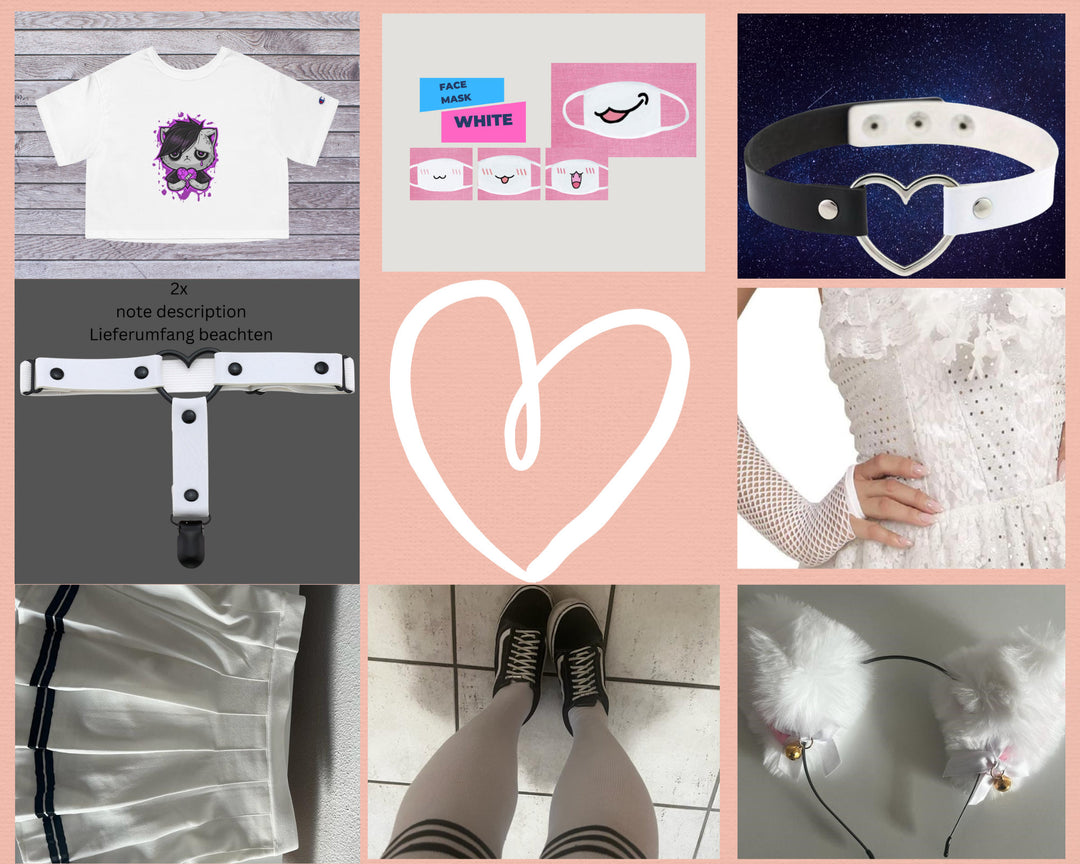 Femboy Set-Edition E-Boy Kit, Kawaii Y2K Clothing, Pleated Mini Skirt, Techwear Anime Shirt, Thigh High Socks - Femboyzone